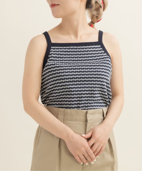 CHILD WOMAN(チャイルドウーマン)の「ドットシャーリングジャガード キャミソール(キャミソール・レディース・ネイビー/レッド・FREE)」の1枚目の写真