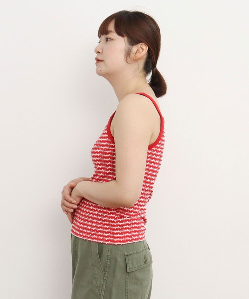 CHILD WOMAN(チャイルドウーマン)の「ドットシャーリングジャガード キャミソール(キャミソール・レディース・ネイビー/レッド・FREE)」の4枚目の写真