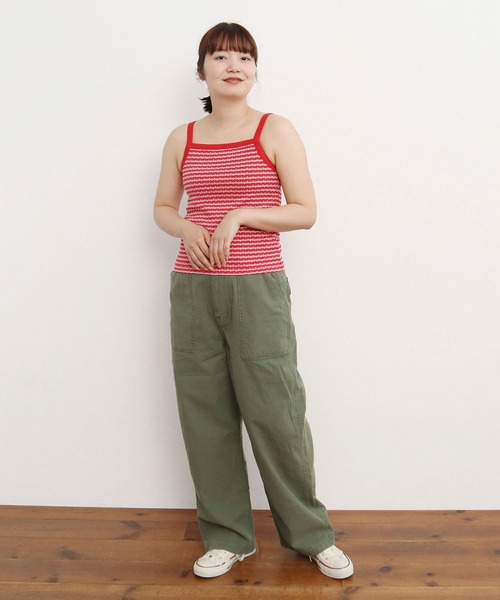 CHILD WOMAN(チャイルドウーマン)の「ドットシャーリングジャガード キャミソール(キャミソール・レディース・ネイビー/レッド・FREE)」の6枚目の写真