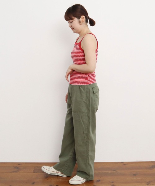 CHILD WOMAN(チャイルドウーマン)の「ドットシャーリングジャガード キャミソール(キャミソール・レディース・ネイビー/レッド・FREE)」の7枚目の写真