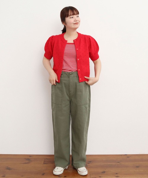 CHILD WOMAN(チャイルドウーマン)の「ドットシャーリングジャガード キャミソール(キャミソール・レディース・ネイビー/レッド・FREE)」の11枚目の写真