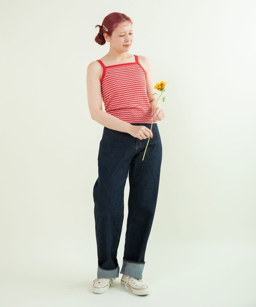 CHILD WOMAN(チャイルドウーマン)の「ドットシャーリングジャガード キャミソール(キャミソール・レディース・ネイビー/レッド・FREE)」の15枚目の写真