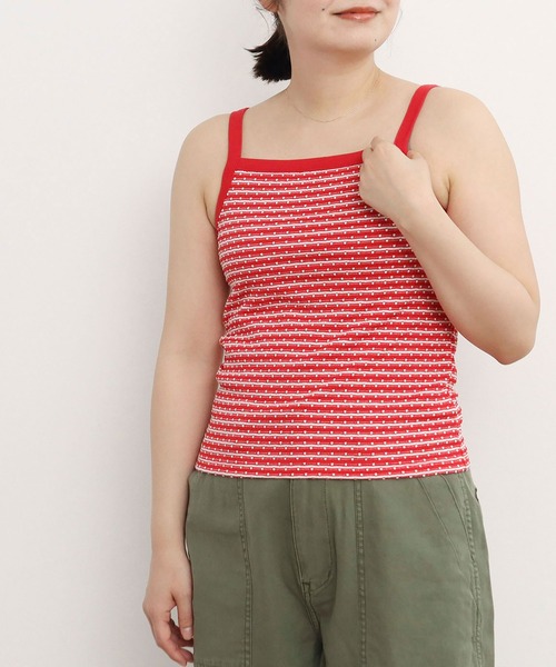 CHILD WOMAN(チャイルドウーマン)の「ドットシャーリングジャガード キャミソール(キャミソール・レディース・ネイビー/レッド・FREE)」の18枚目の写真