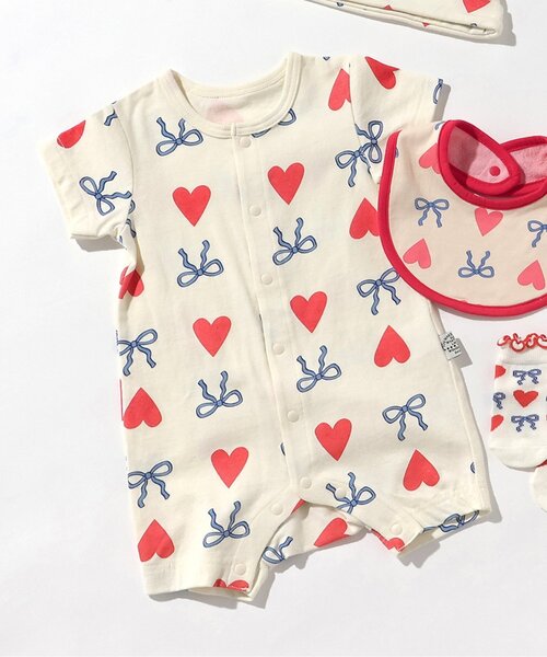 BREEZE（ブリーズ）の「総柄ロンパス　マイファーストブリーズ（ロンパース・キッズ・レッド/イエロー/ミント/アイボリー/キャメル/レインボー/チャコール/ブルー/クリーム/オレンジ・80/70/60）」の8枚目の写真