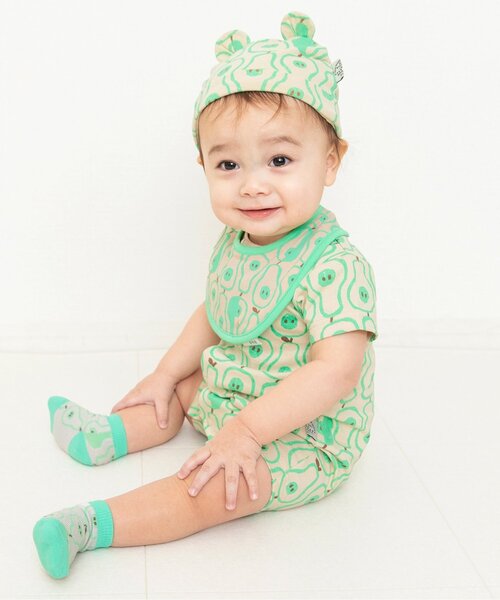 BREEZE（ブリーズ）の「総柄ロンパス　マイファーストブリーズ（ロンパース・キッズ・レッド/イエロー/ミント/アイボリー/キャメル/レインボー/チャコール/ブルー/クリーム/オレンジ・80/70/60）」の13枚目の写真