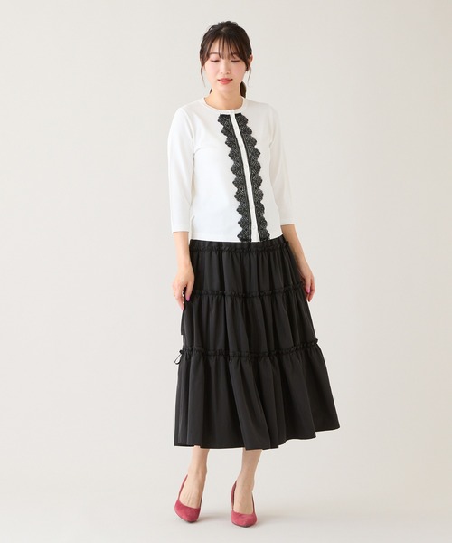 Rose Tiara（ローズティアラ）の「ダブルフリルティアードスカート（スカート・レディース・ブラック/ベージュ/ピンク・38/42/46）」の4枚目の写真