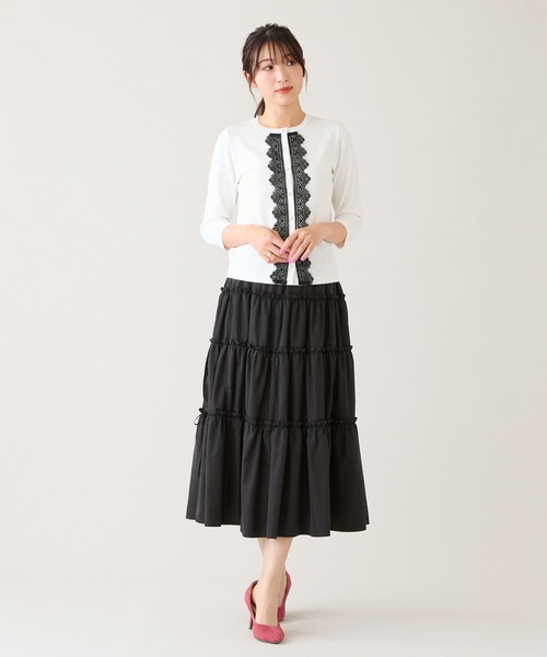 Rose Tiara（ローズティアラ）の「ダブルフリルティアードスカート（スカート・レディース・ブラック/ベージュ/ピンク・38/42/46）」の5枚目の写真