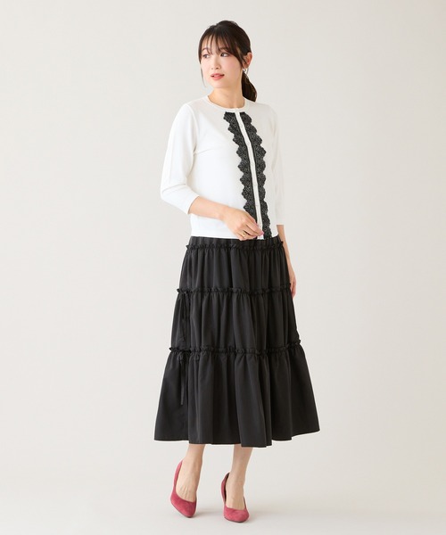 Rose Tiara（ローズティアラ）の「ダブルフリルティアードスカート（スカート・レディース・ブラック/ベージュ/ピンク・38/42/46）」の7枚目の写真