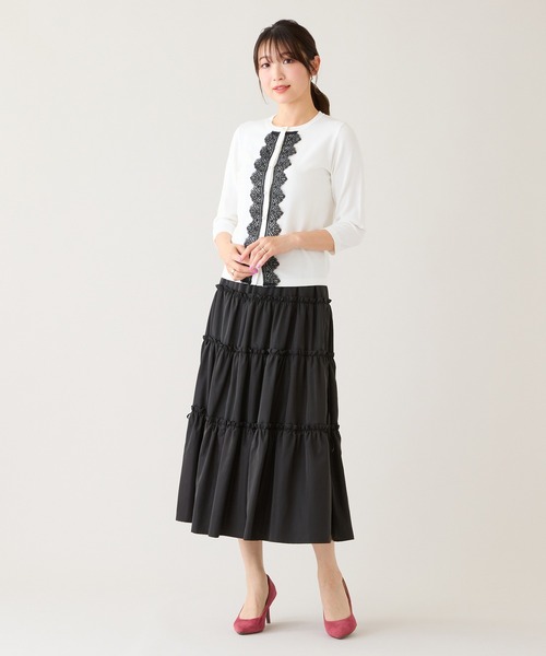 Rose Tiara（ローズティアラ）の「ダブルフリルティアードスカート（スカート・レディース・ブラック/ベージュ/ピンク・38/42/46）」の8枚目の写真