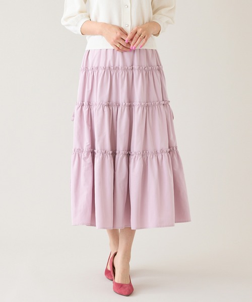 Rose Tiara（ローズティアラ）の「ダブルフリルティアードスカート（スカート・レディース・ブラック/ベージュ/ピンク・38/42/46）」の13枚目の写真