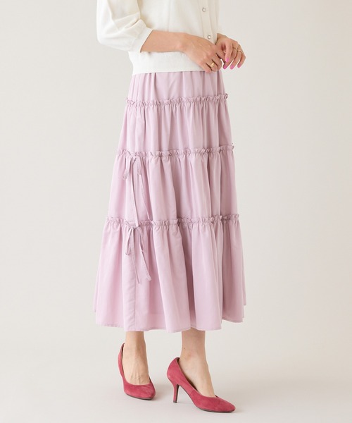 Rose Tiara（ローズティアラ）の「ダブルフリルティアードスカート（スカート・レディース・ブラック/ベージュ/ピンク・38/42/46）」の15枚目の写真