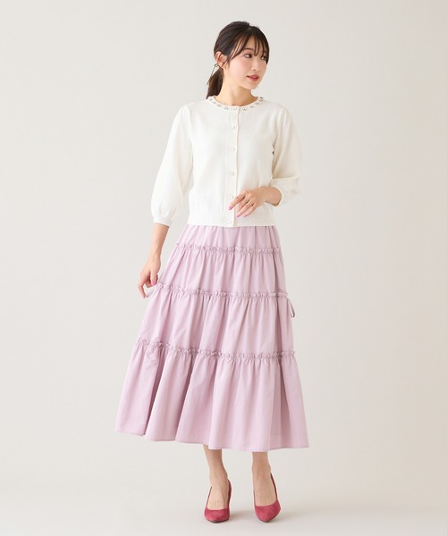 Rose Tiara（ローズティアラ）の「ダブルフリルティアードスカート（スカート・レディース・ブラック/ベージュ/ピンク・38/42/46）」の19枚目の写真