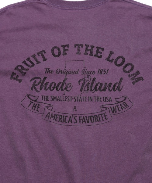 FRUIT OF THE LOOM(フルーツオブザルーム)の「19/-スラブ天竺Tシャツ5 / 半袖 ロゴ&メッセージ Tシャツ / CAN'T BE FREE WITHOUT FRUIT(Tシャツ/カットソー・メンズ・アイボリー/パープル/チャコールグレー・M/L/S)」の4枚目の写真