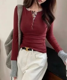 Layered henley tops