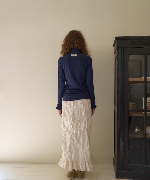oursaalty（アウアソルティ）の「WRINKLY HIGH-NECK T SHIRTS（Tシャツ/カットソー・レディース・ネイビー/ホワイト・FREE）」の20枚目の写真