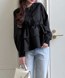 [ 岡部あゆみさんコラボ ]選べる2タイプフリルデザインブラウス