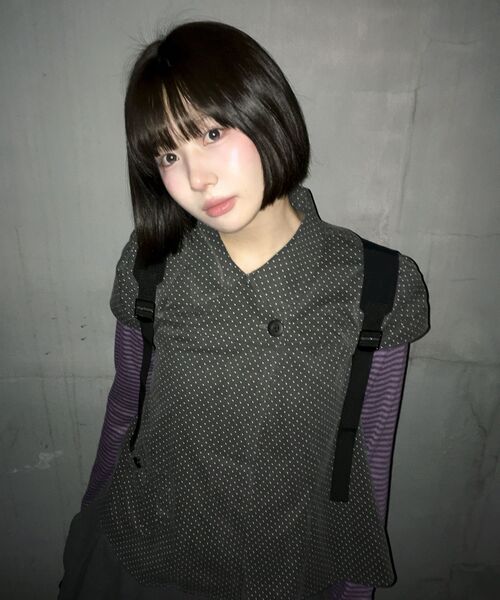 HIGH SCHOOL DISCO（ハイスクールディスコ）の「ドットボタンパフスリーブブラウス_チャコール（シャツ/ブラウス・レディース・その他・FREE）」の15枚目の写真