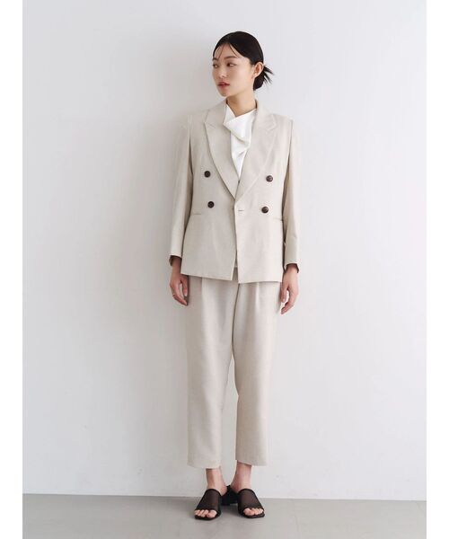 TONAL(トーナル)の「フェイクリネンアシメテーパードパンツ(その他パンツ・レディース・グレー/ベージュ/ネイビー・MEDIUM/SMALL)」の9枚目の写真