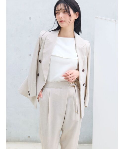TONAL(トーナル)の「フェイクリネンアシメテーパードパンツ(その他パンツ・レディース・グレー/ベージュ/ネイビー・MEDIUM/SMALL)」の20枚目の写真