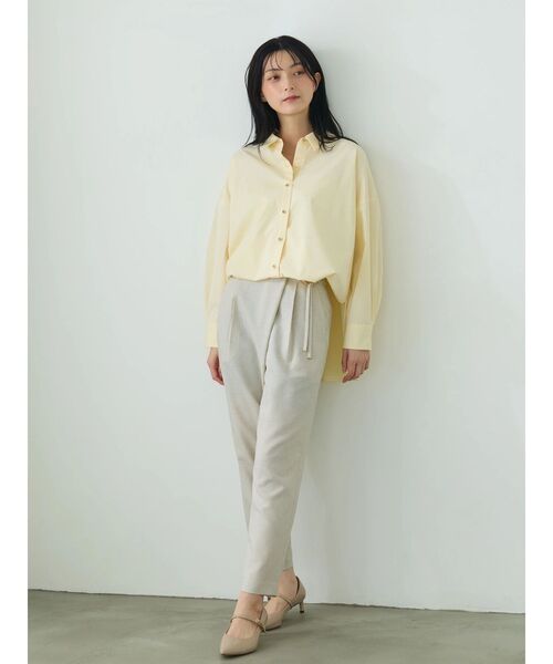 TONAL(トーナル)の「フェイクリネンアシメテーパードパンツ(その他パンツ・レディース・グレー/ベージュ/ネイビー・MEDIUM/SMALL)」の21枚目の写真