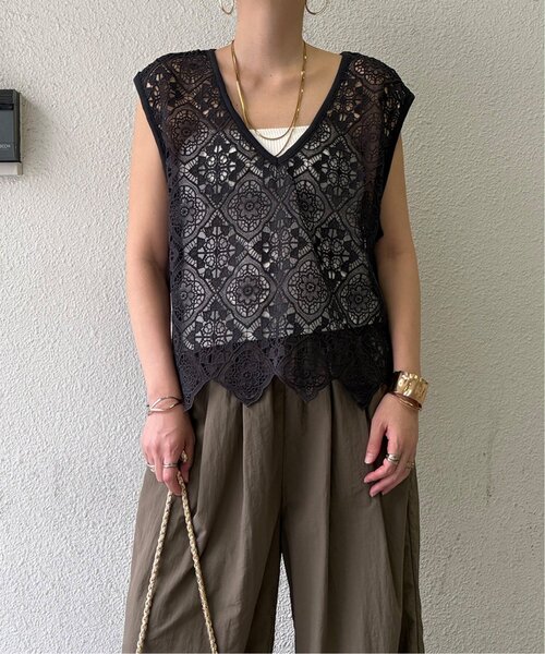 LBC(エルビーシー)の「2WAYレースベスト(ベスト・レディース・チャコール/ホワイト/ブラック・M)」の21枚目の写真