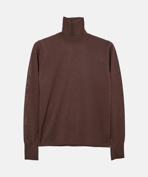 LE CIEL BLEU（ルシェルブルー）の「ハイゲージタートルネックニット / High-Gauge Turtleneck Knit（ニット/セーター・レディース・ネイビー/ブラック/ホワイト/ブラウン/グレー・36）」の4枚目の写真