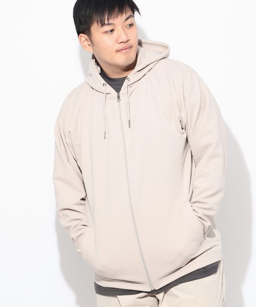 B&T CLUB(ビーティークラブ)の「パーカー 長袖 メンズ 大きいサイズ 快ラクWEAR フルジップ B&T CLUB (ビーアンドティークラブ)(パーカー・メンズ・グレー/ブラック・X1(3L~4L)/X2(4L~5L)/X3(6L~7L))」の2枚目の写真