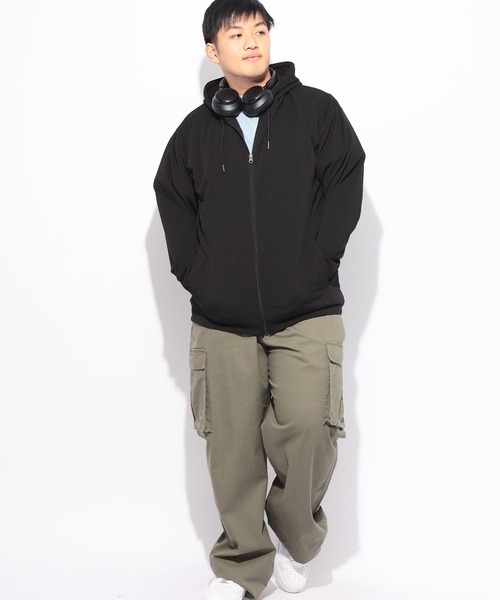 B&T CLUB(ビーティークラブ)の「パーカー 長袖 メンズ 大きいサイズ 快ラクWEAR フルジップ B&T CLUB (ビーアンドティークラブ)(パーカー・メンズ・グレー/ブラック・X1(3L~4L)/X2(4L~5L)/X3(6L~7L))」の6枚目の写真