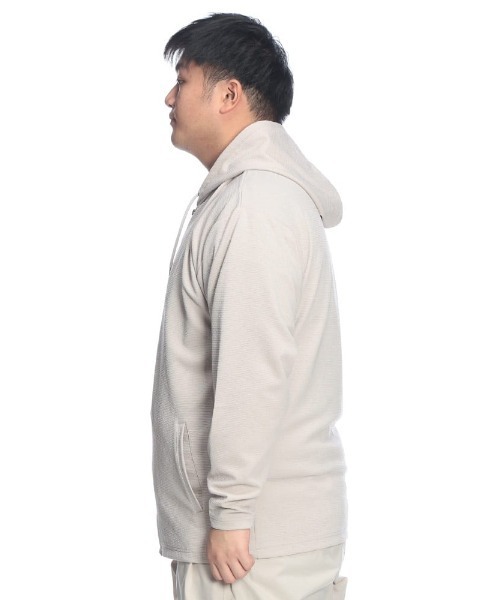 B&T CLUB(ビーティークラブ)の「パーカー 長袖 メンズ 大きいサイズ 快ラクWEAR フルジップ B&T CLUB (ビーアンドティークラブ)(パーカー・メンズ・グレー/ブラック・X1(3L~4L)/X2(4L~5L)/X3(6L~7L))」の13枚目の写真