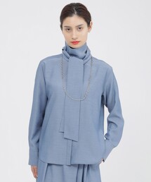 Paul Stuart（ポールスチュアート）の「【松島花さん着用】【ウォッシャブル 接触冷感】シャルマンダンガリー ブラウス（シャツ/ブラウス）」