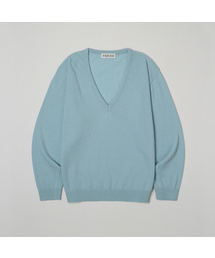 Fine wool deep v-neck knit [FRSP05NT05]_Sky blue