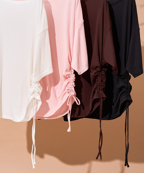 FREAK'S STORE(フリークスストア)の「シアーコットン ルーズボートネック Tシャツ/シアーTシャツ(Tシャツ/カットソー・レディース・ブラウン/ピンク/オフホワイト/ブラック・フリ-)」の17枚目の写真