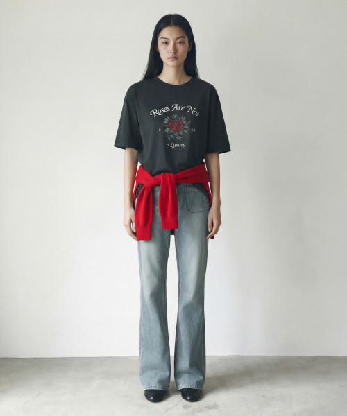 SIYAZU(シヤジュ)の「SIED26-1 ローズ 半袖Tシャツ_チャコール(Tシャツ/カットソー・レディース・チャコール・ONE)」の3枚目の写真