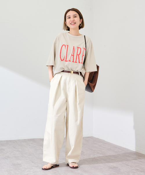 FRAMeWORK（フレームワーク）の「コットンドリルタックパンツ（その他パンツ・レディース・アイボリー/キャメル・36/38）」の10枚目の写真