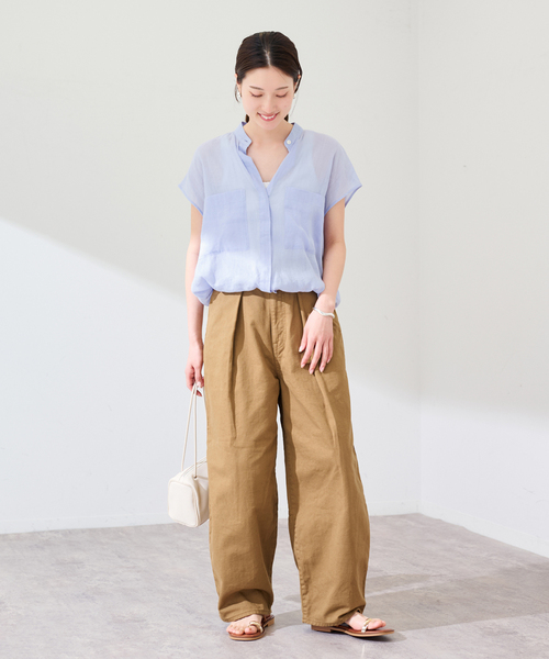 FRAMeWORK（フレームワーク）の「コットンドリルタックパンツ（その他パンツ・レディース・アイボリー/キャメル・36/38）」の18枚目の写真