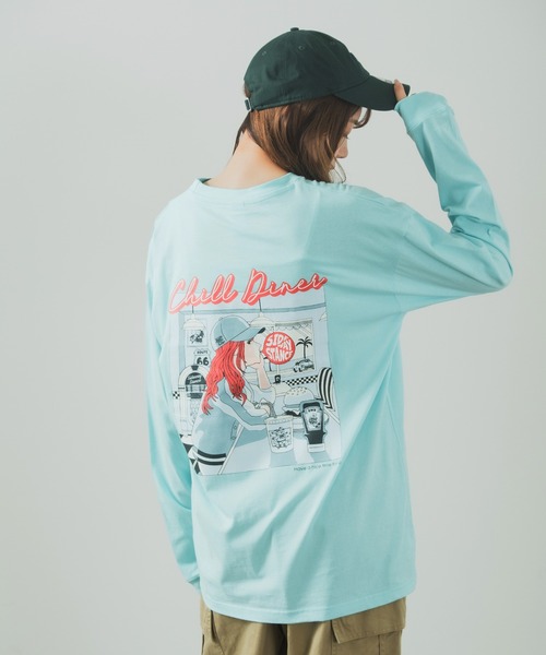En serio TOKYO(エンソリオトーキョー)の「【SIDEWAYSTANCE】チルダイナー長袖Tシャツ SIDE23-159(Tシャツ/カットソー・メンズ・ブルー/ブラック/ホワイト・MEDIUM/X-LARGE/SMALL/LARGE)」の17枚目の写真