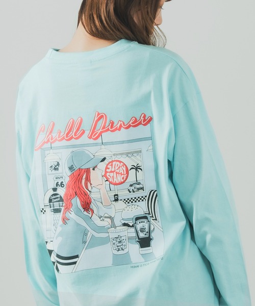En serio TOKYO(エンソリオトーキョー)の「【SIDEWAYSTANCE】チルダイナー長袖Tシャツ SIDE23-159(Tシャツ/カットソー・メンズ・ブルー/ブラック/ホワイト・MEDIUM/X-LARGE/SMALL/LARGE)」の18枚目の写真