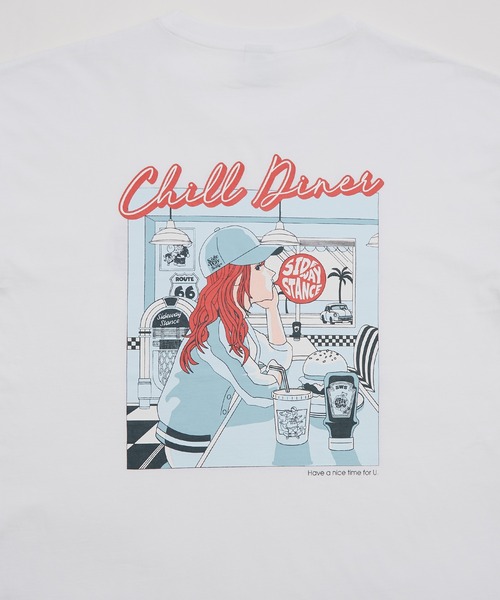 En serio TOKYO(エンソリオトーキョー)の「【SIDEWAYSTANCE】チルダイナー長袖Tシャツ SIDE23-159(Tシャツ/カットソー・メンズ・ブルー/ブラック/ホワイト・MEDIUM/X-LARGE/SMALL/LARGE)」の13枚目の写真