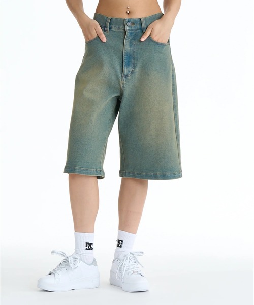 DC SHOES(ディーシーシューズ)の「DC SHOES ウィメンズ 26 WS WIDE SHORT ショートパンツ 【2026年春夏モデル】/ワイドデニムパンツ(デニムパンツ・レディース・ブルー/ホワイト系その他/ブルー系その他・SMALL/MEDIUM)」の5枚目の写真