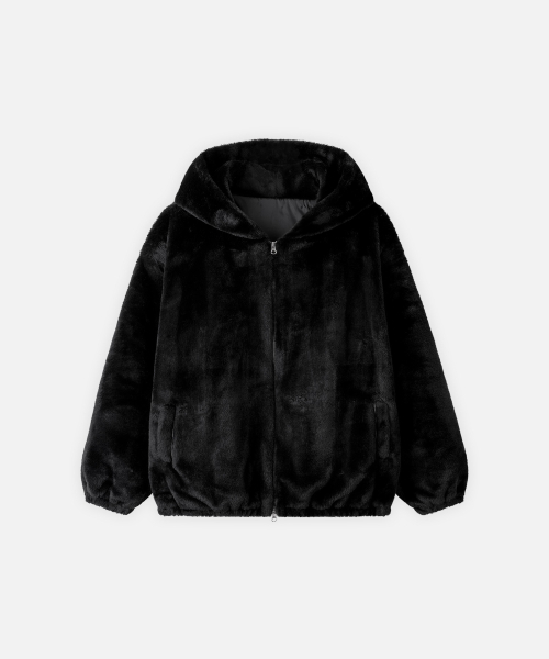DRAW FIT（ドローフィット）の「ベアロンファーフードジップアップジャケット[ブラック]（その他アウター・メンズ・その他・M/L/XL）」の4枚目の写真