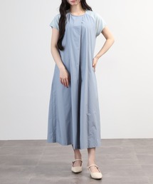 EGLANTINE タックデザイン切り替えワンピース 半袖