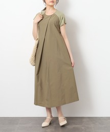 EGLANTINE タックデザイン切り替えワンピース 半袖