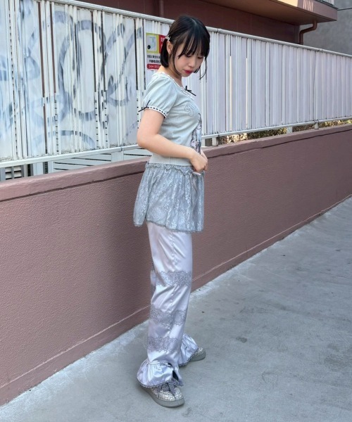 Candy Stripper（キャンディストリッパー）の「FASCINATING SATIN LAYERED パンツ（その他パンツ・レディース・ブラック/ライトブルー/グレー・FREE）」の15枚目の写真
