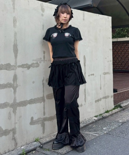 Candy Stripper（キャンディストリッパー）の「FASCINATING SATIN LAYERED パンツ（その他パンツ・レディース・ブラック/ライトブルー/グレー・FREE）」の18枚目の写真