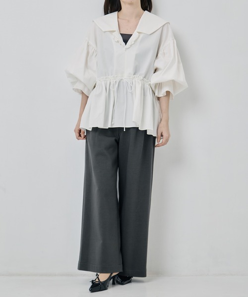 RhodolirioN（ロドリリオン）の「[RhodolirioN/ロドリリオン]Single Tiered Smock - Twill（シャツ/ブラウス・レディース・ブラック/ベージュ/ホワイト・0）」の9枚目の写真