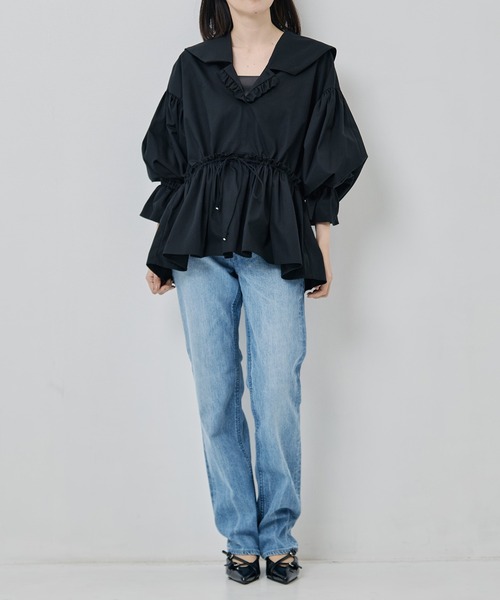 RhodolirioN（ロドリリオン）の「[RhodolirioN/ロドリリオン]Single Tiered Smock - Twill（シャツ/ブラウス・レディース・ブラック/ベージュ/ホワイト・0）」の13枚目の写真