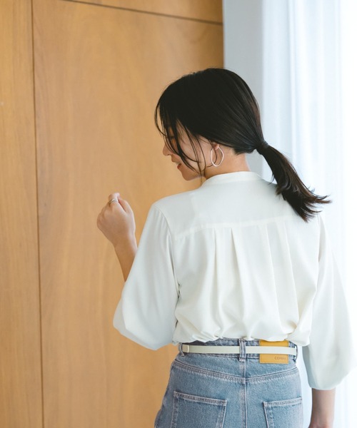 COHINA(コヒナ)の「アシメタイラッフルブラウス 【低身長・小柄女性】(シャツ/ブラウス・レディース・ホワイト/ピンク・ONE SIZE)」の8枚目の写真