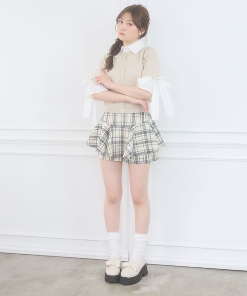 MAJESTIC LEGON(マジェスティックレゴン)の「袖リボンシャツレイヤードライクカーデ(ニット/セーター・レディース・ネイビー/ブラック/ブラック系その他/ベージュ・MEDIUM)」の5枚目の写真