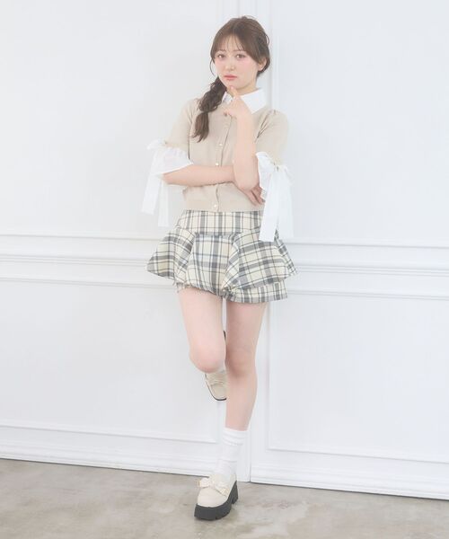 MAJESTIC LEGON(マジェスティックレゴン)の「袖リボンシャツレイヤードライクカーデ(ニット/セーター・レディース・ネイビー/ブラック/ブラック系その他/ベージュ・MEDIUM)」の6枚目の写真