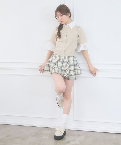 MAJESTIC LEGON(マジェスティックレゴン)の「袖リボンシャツレイヤードライクカーデ(ニット/セーター・レディース・ネイビー/ブラック/ブラック系その他/ベージュ・MEDIUM)」の7枚目の写真